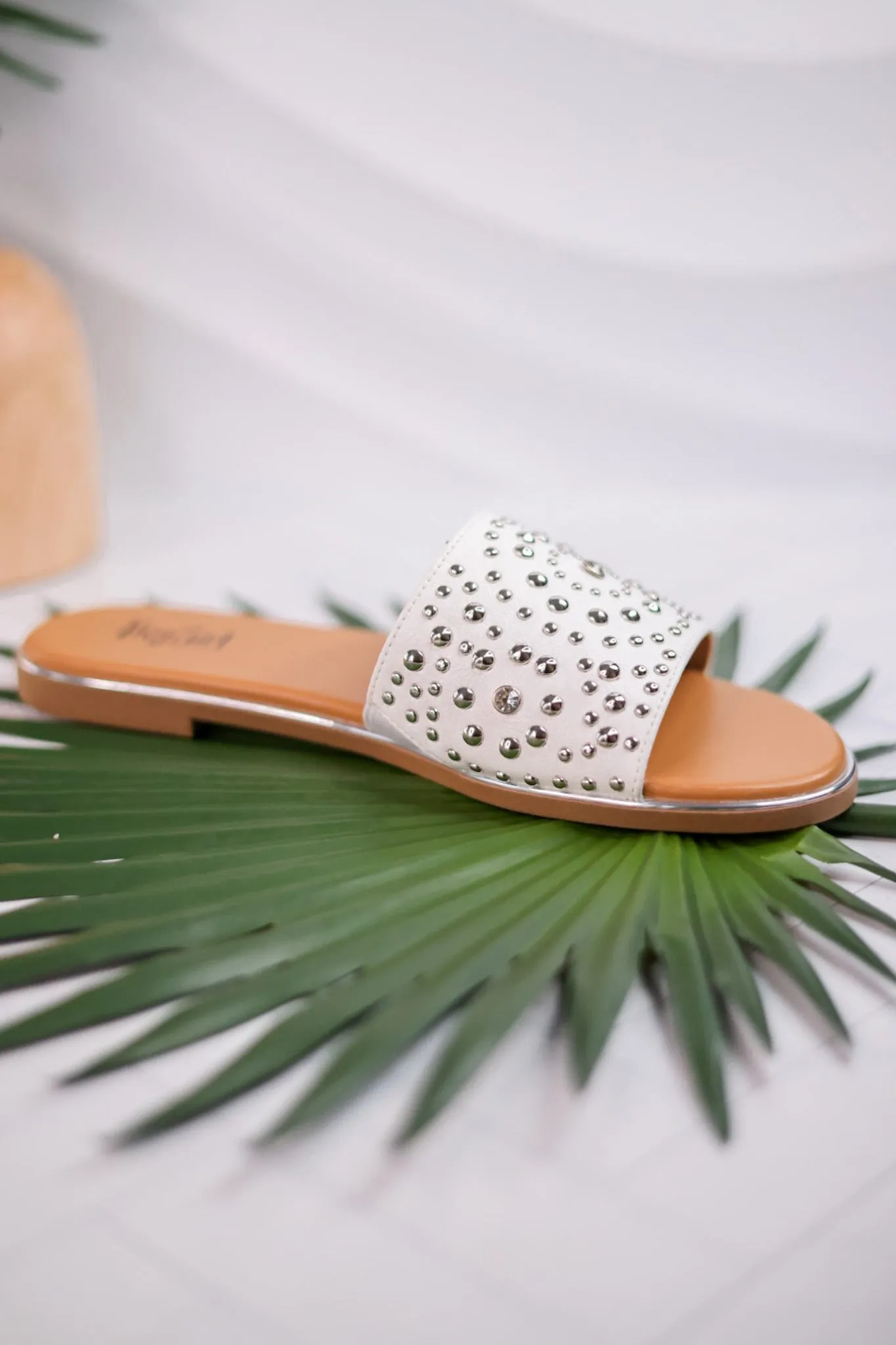 Bail Money White Studded Sandals