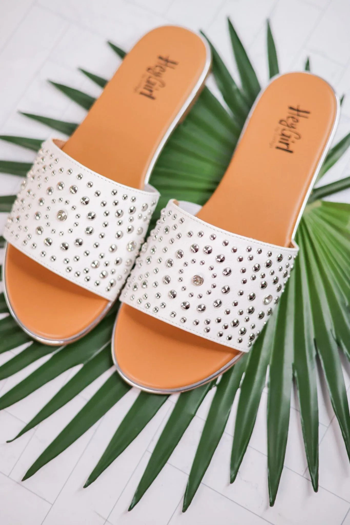 Bail Money White Studded Sandals