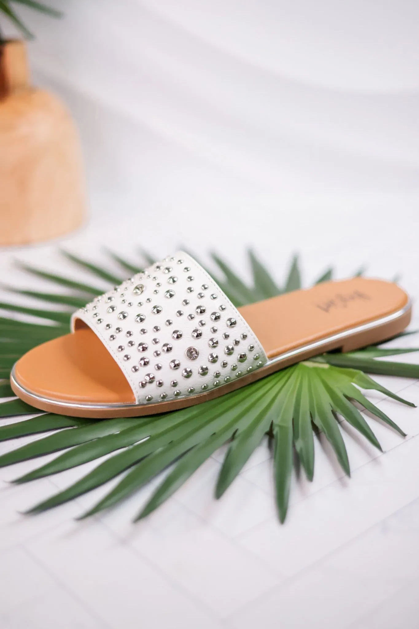 Bail Money White Studded Sandals