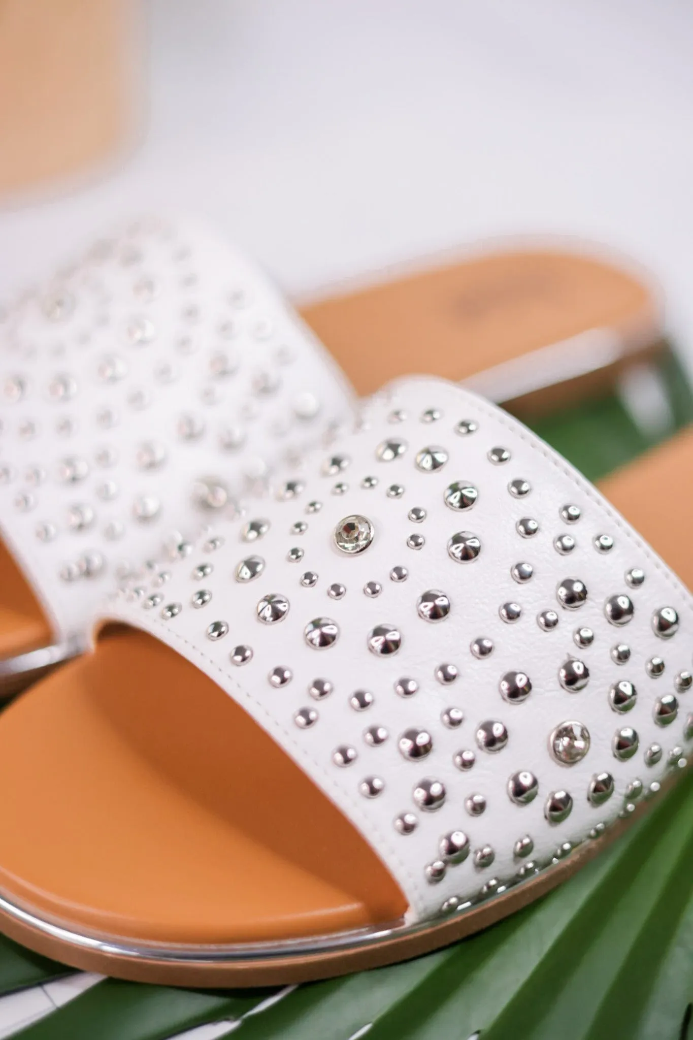 Bail Money White Studded Sandals