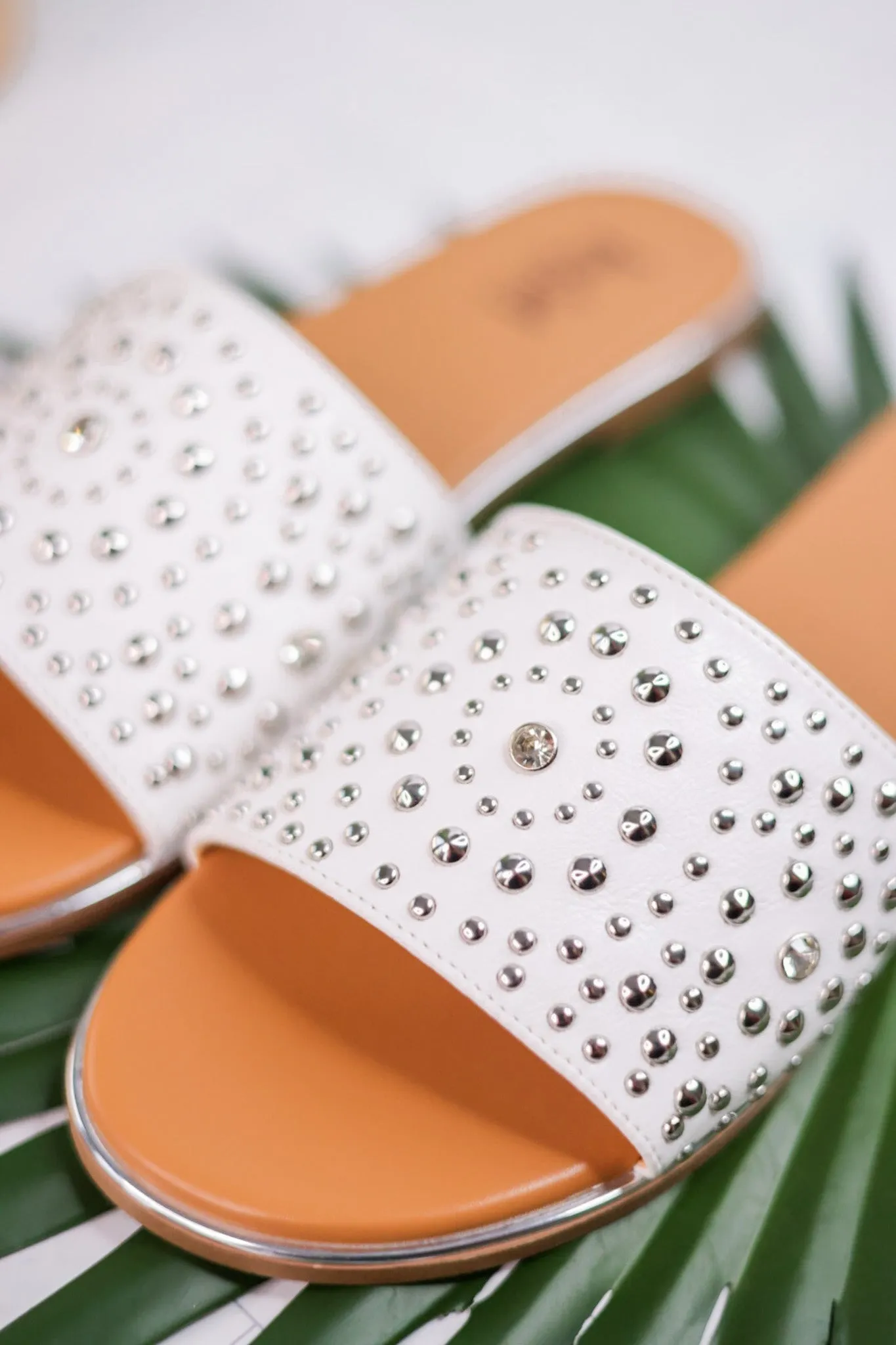 Bail Money White Studded Sandals