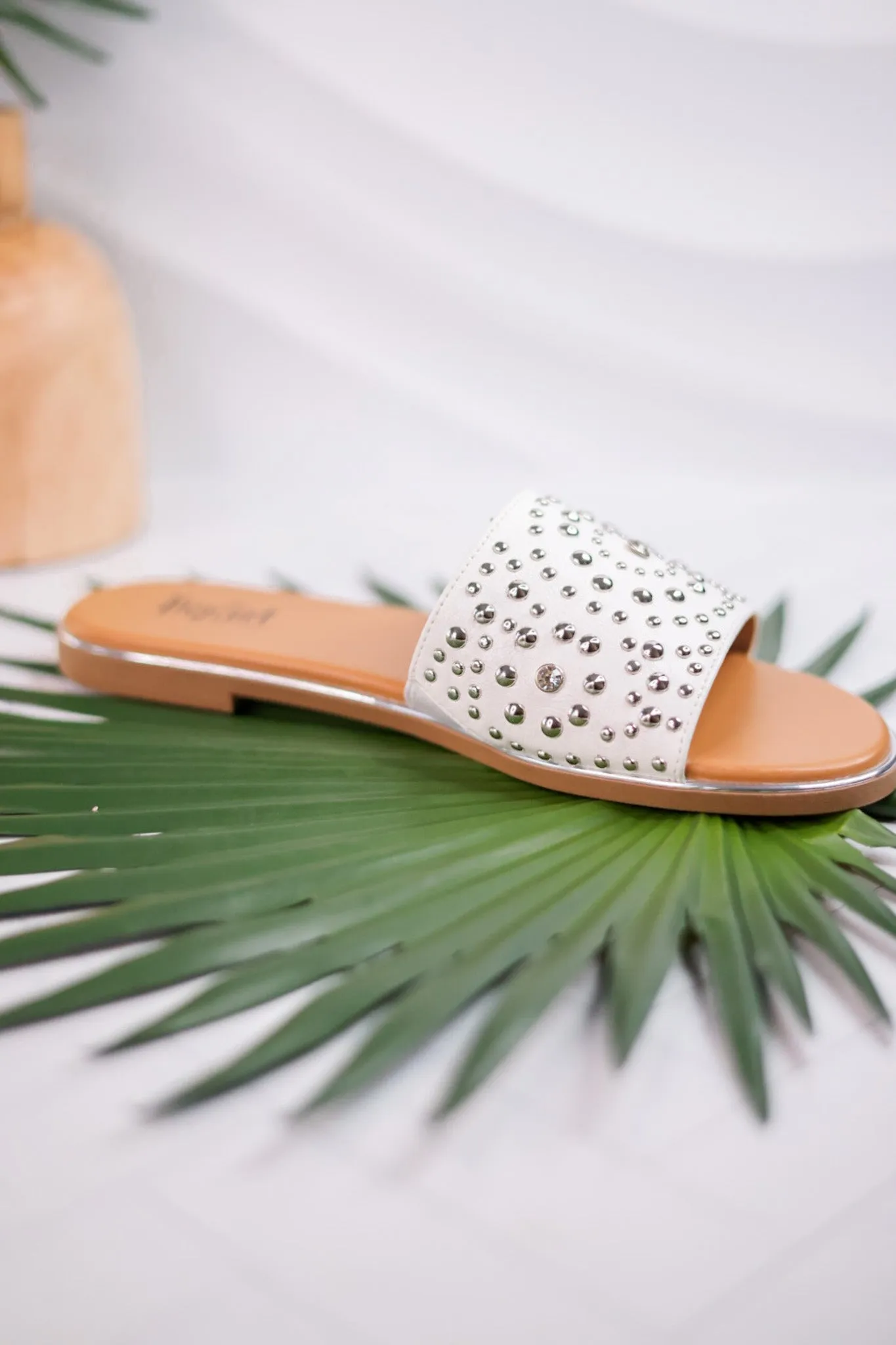Bail Money White Studded Sandals