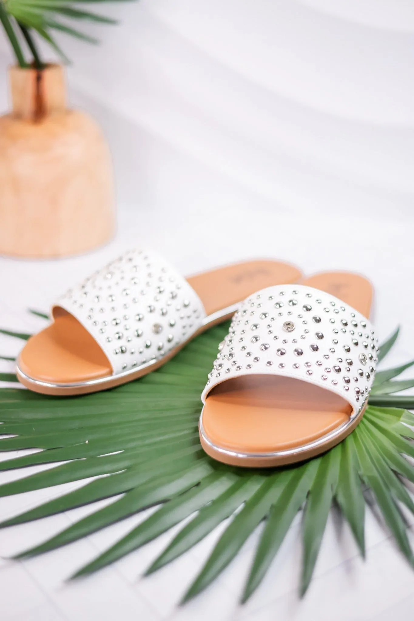 Bail Money White Studded Sandals