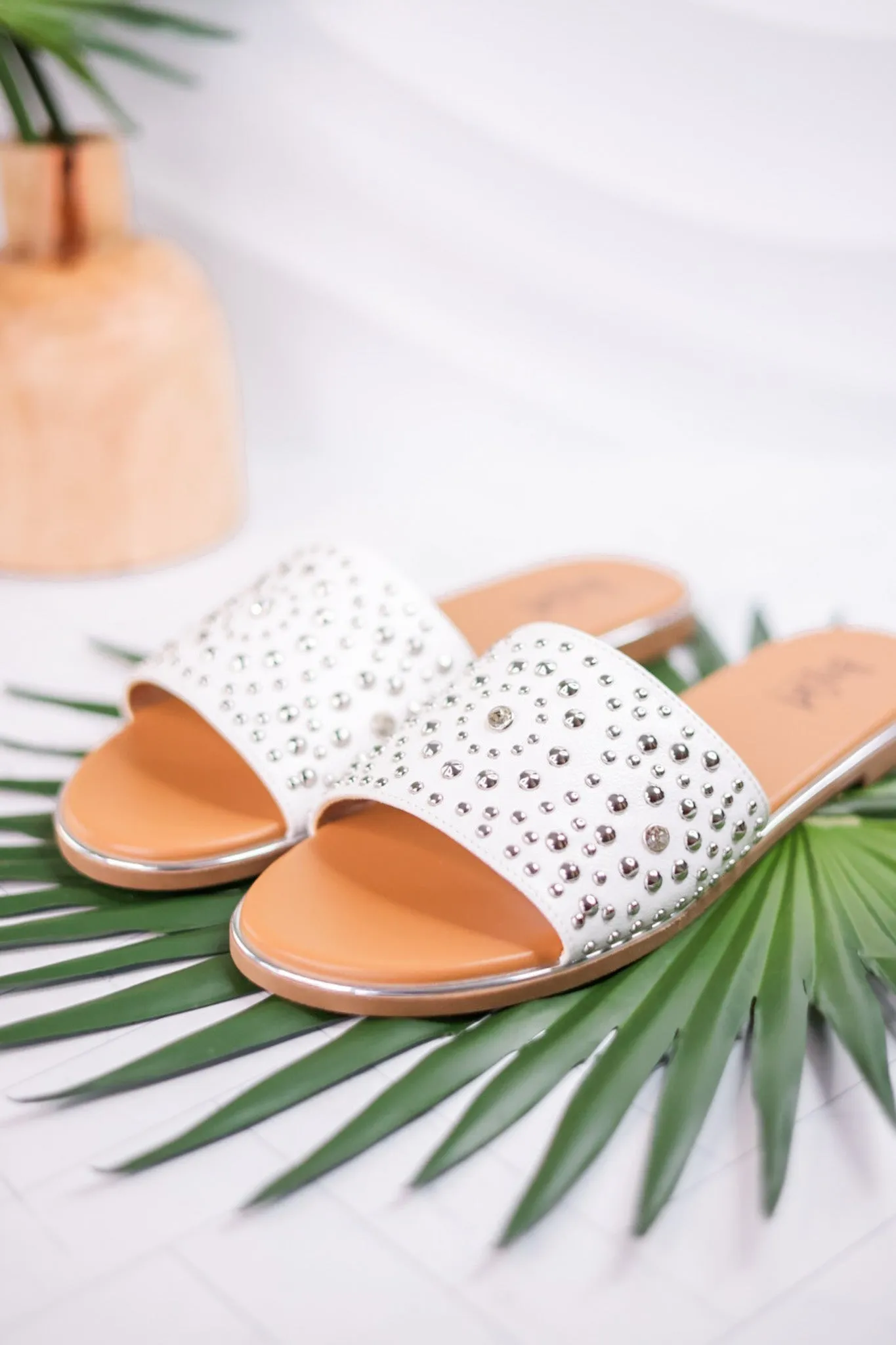Bail Money White Studded Sandals