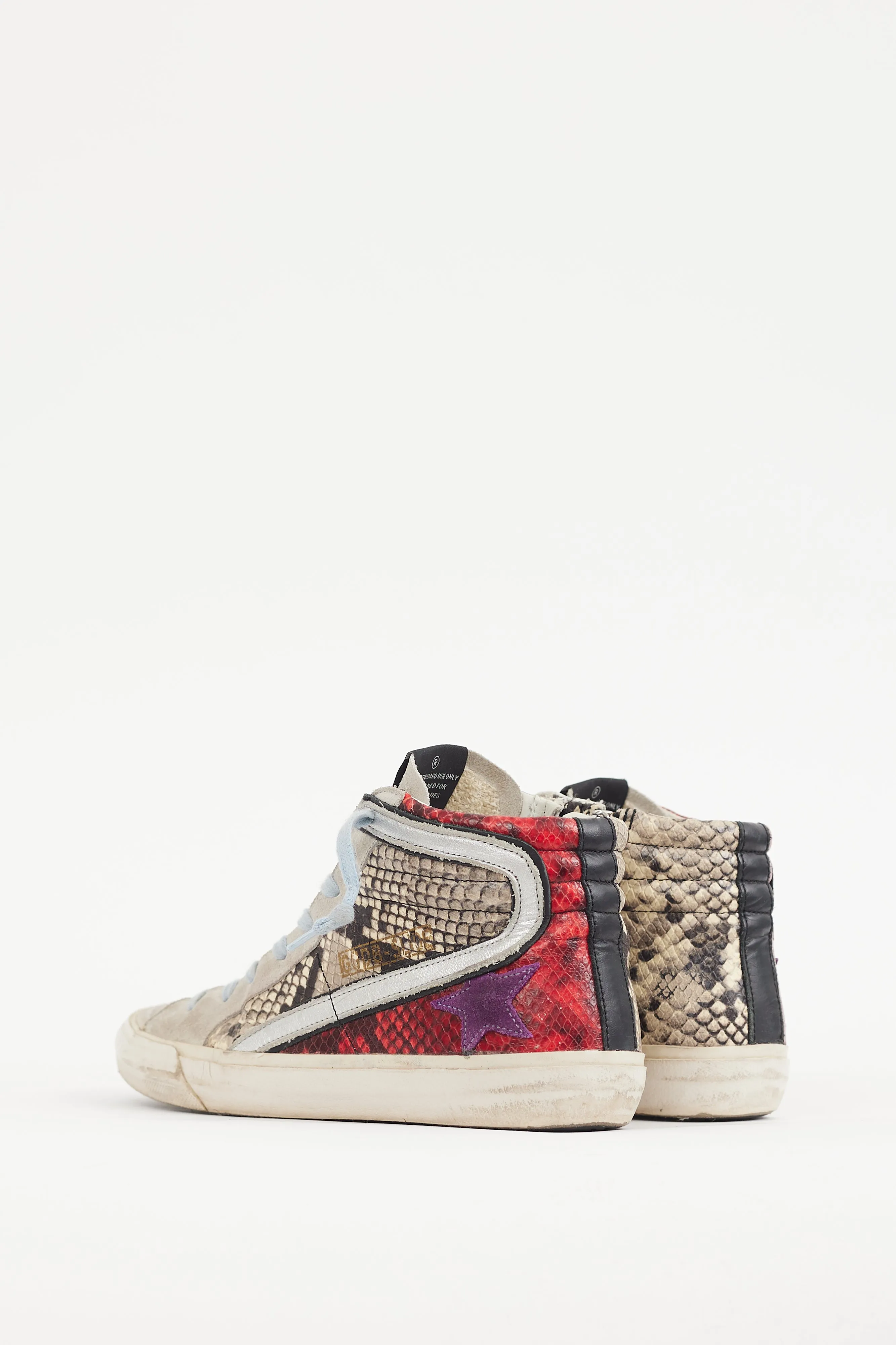 Beige & Multicolour Textured Slide Sneaker