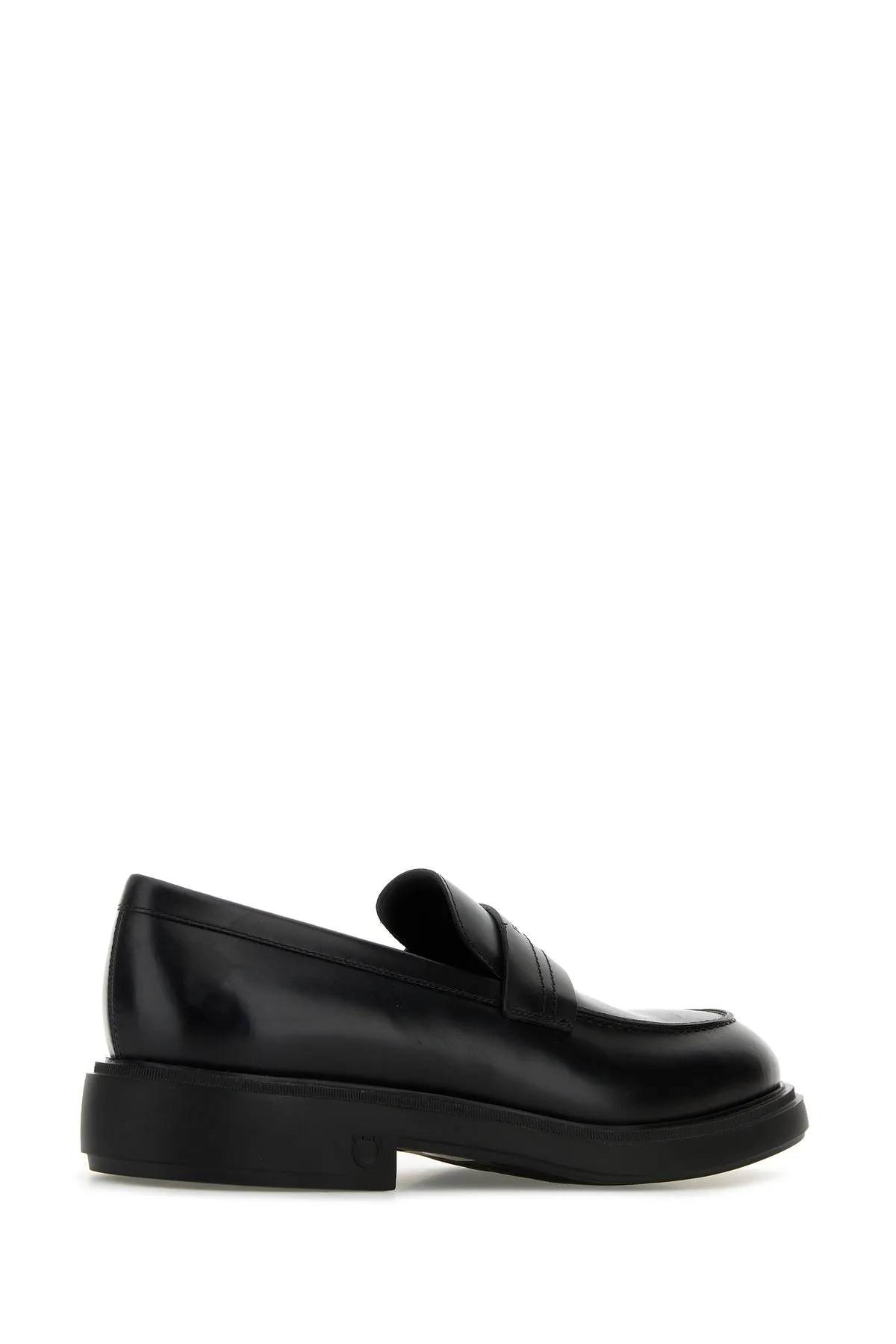 Black leather Caligola loafers