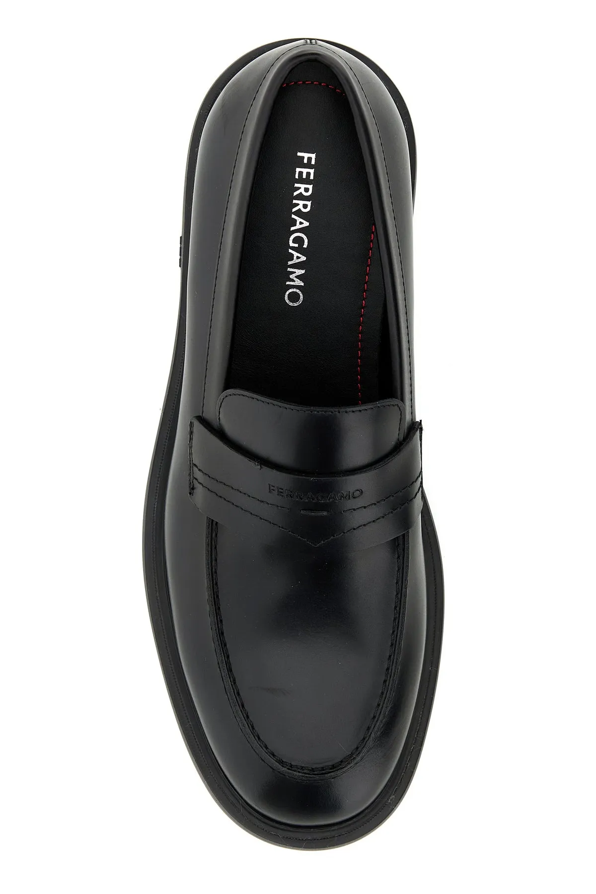 Black leather Caligola loafers