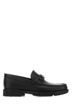Black leather David loafers