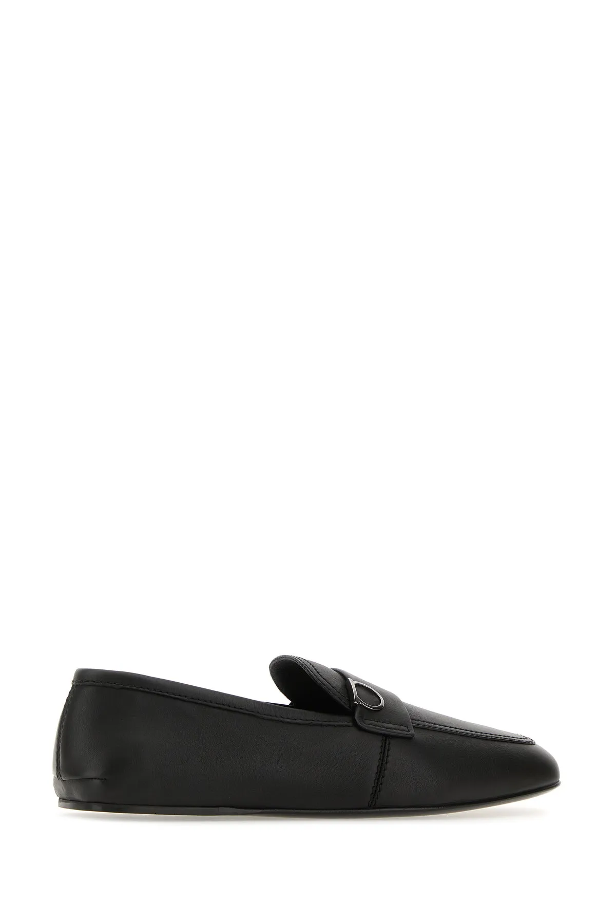Black leather Debros loafers