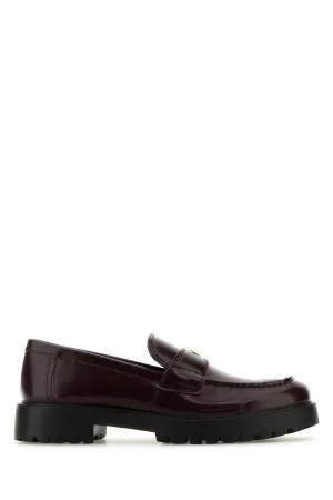 Burgundy leather loafers