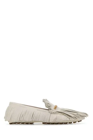Chalk leather loafers