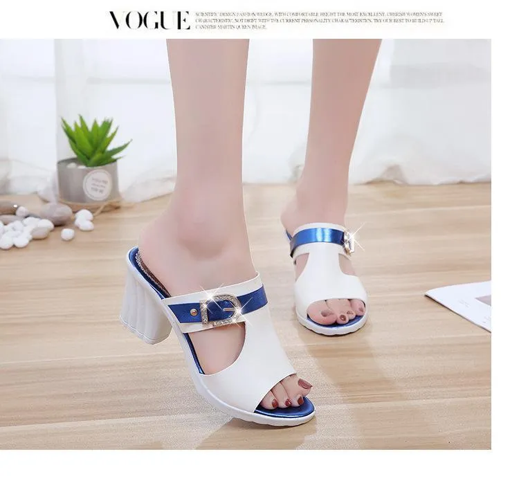 Chicvane Hollow Out Rhinestone Open Toe High Heeled Sandals