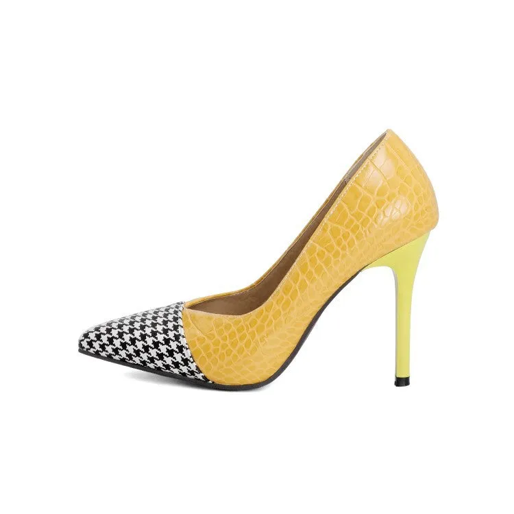Color Matching Pointed High Heel Shoes