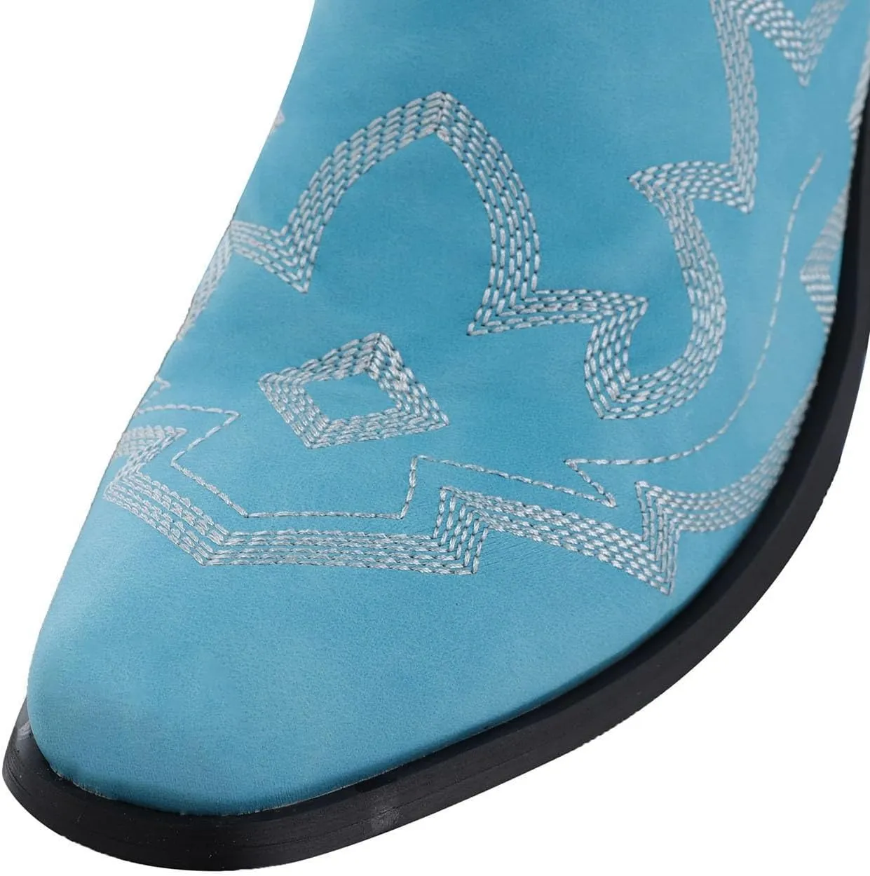Cowboy Boots for Women Wide Calf Boots for Women Ankle Booties Vintage Cowboy Leather Non-Slip Low Heel Rider Boots