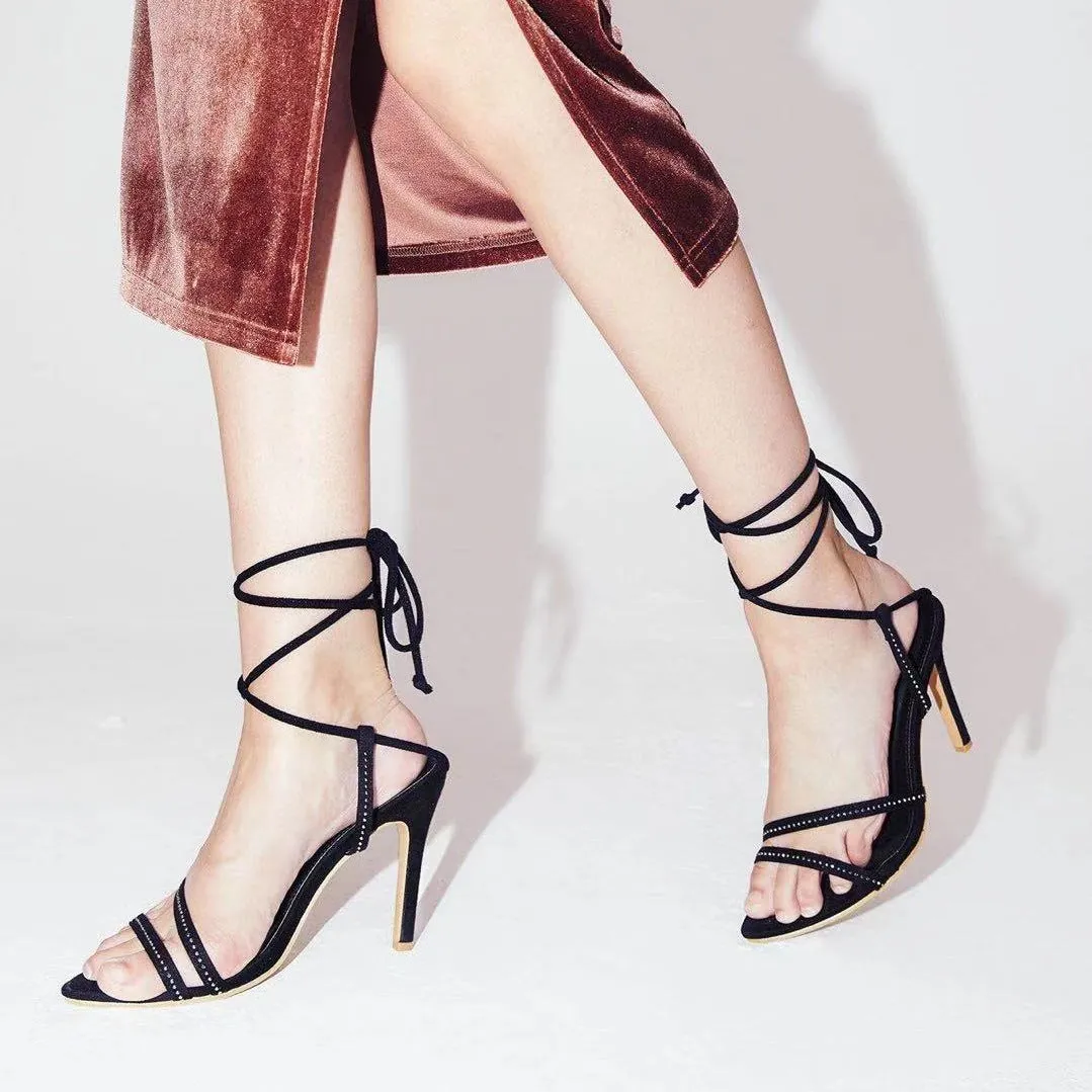 Diamond Laced Stiletto Sandals