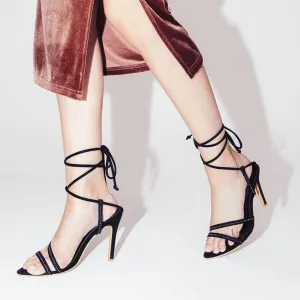 Diamond Laced Stiletto Sandals