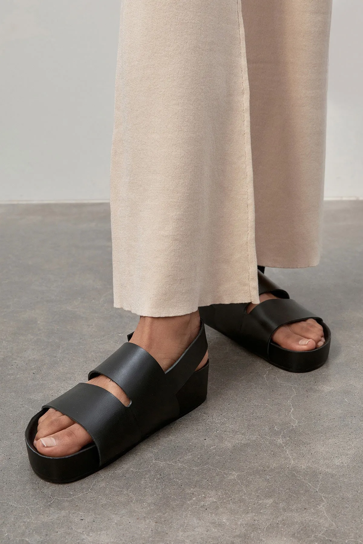 Double Strap Leather Sandal