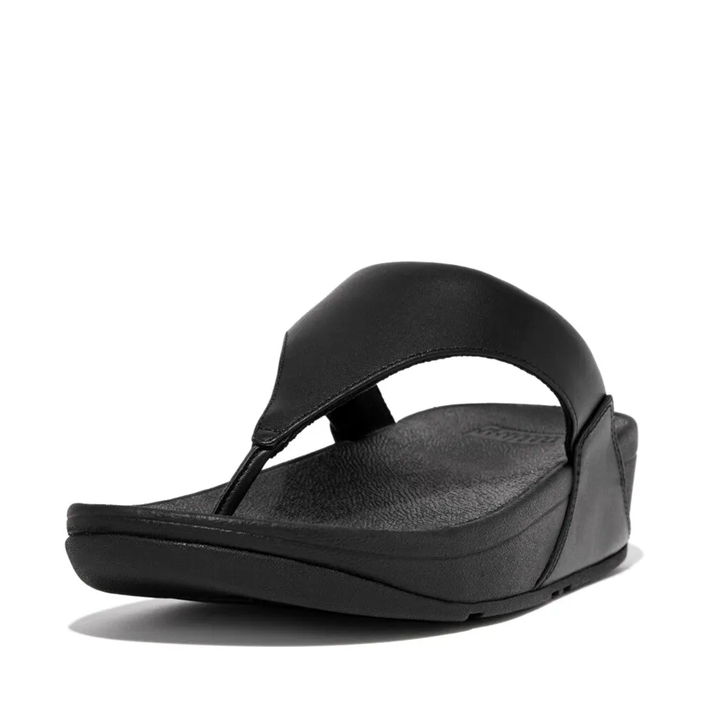 FitFlop I88-001 Lulu Leather Ladies Black Leather Arch Support Toe-Post Sandals
