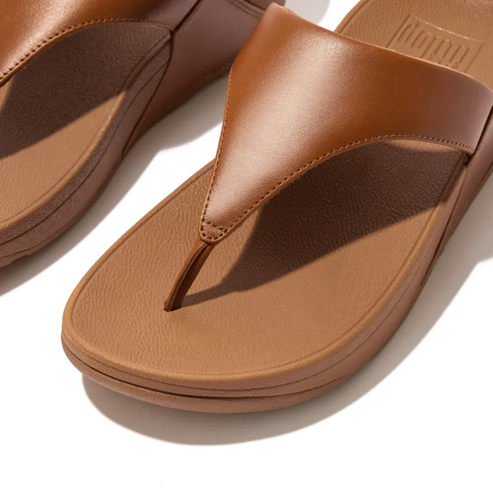 Fitflop I88-592 Lulu Leather Ladies Light Tan Toe-Post Sandals