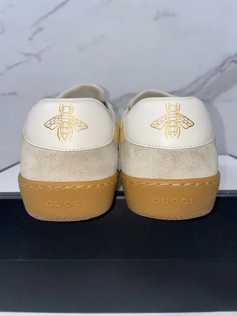 Gucci Web Leather & Suede Mens Sneakers, size 6.5