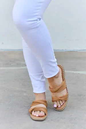Hazel Blues® |  Qupid Summertime Fine Double Strap Twist Sandals