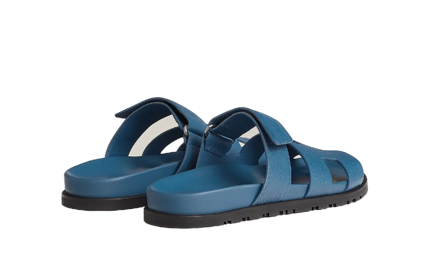 Hermes Chypre Sandals "Blue Leather"