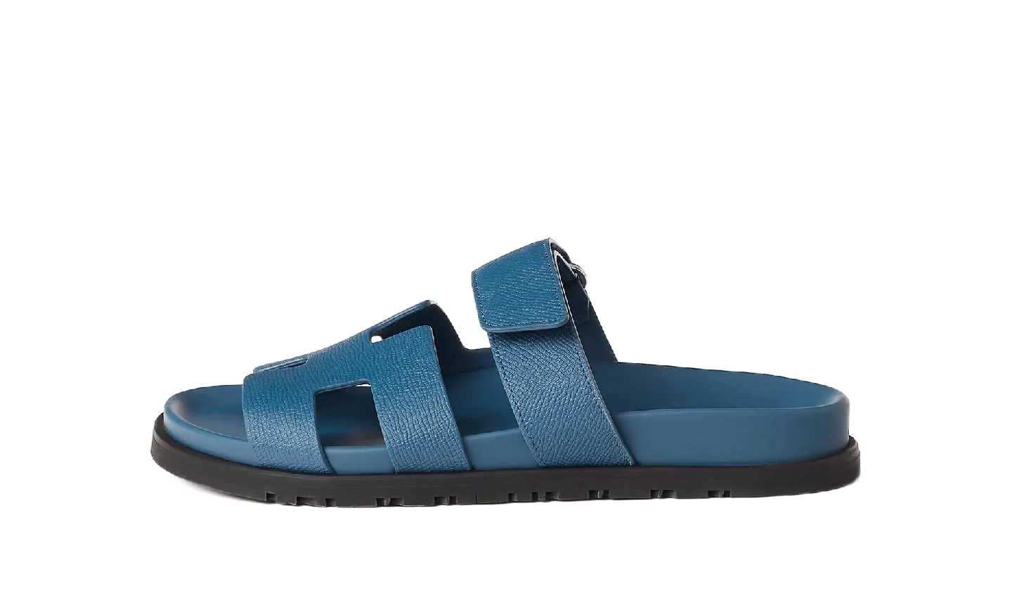 Hermes Chypre Sandals "Blue Leather"