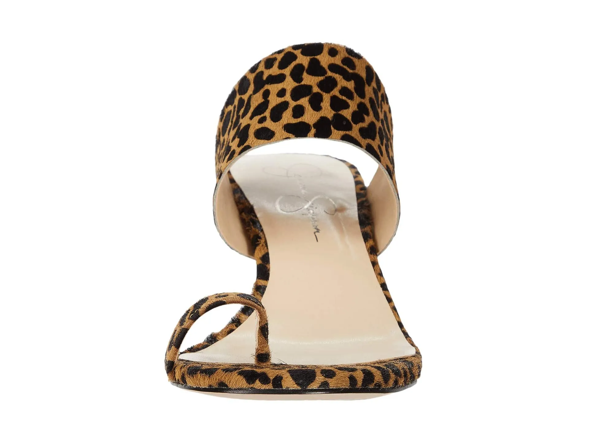 Jessica Simpson LISSAH 3 Natural Open Toe Haircalf Toe-Loop Slide Mule Sandals