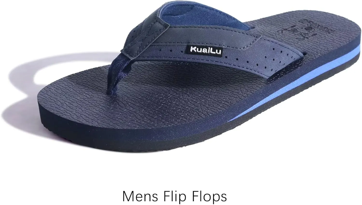 KuaiLu Men's Yoga Mat Leather Flip Flops with Arch Support Comfortable Cushion Walking Thong Sandals Slip On Indoor Outdoor