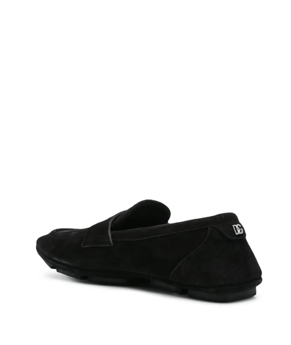 LOGO-PLAQUE SUEDE LOAFERS