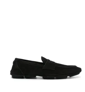 LOGO-PLAQUE SUEDE LOAFERS