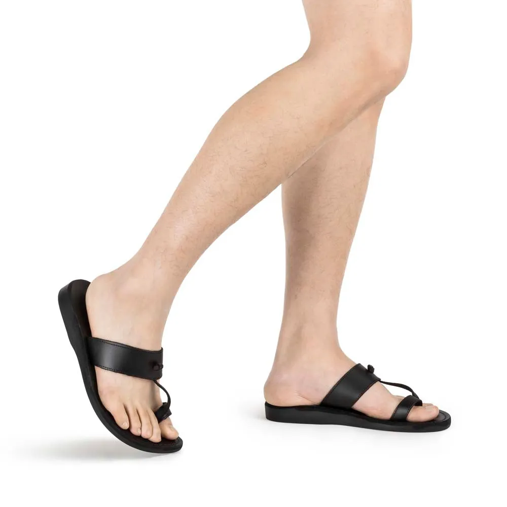 Nathan - Leather Slip On Sandal | Black