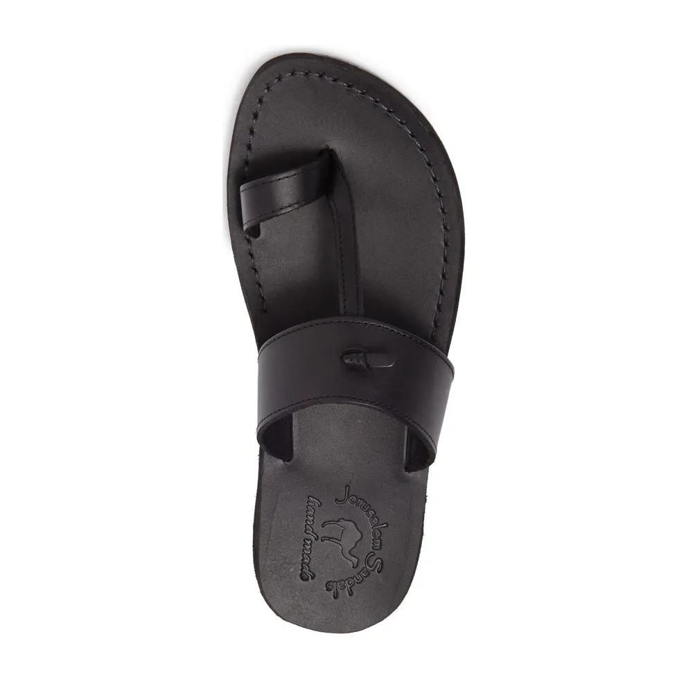 Nathan - Leather Slip On Sandal | Black