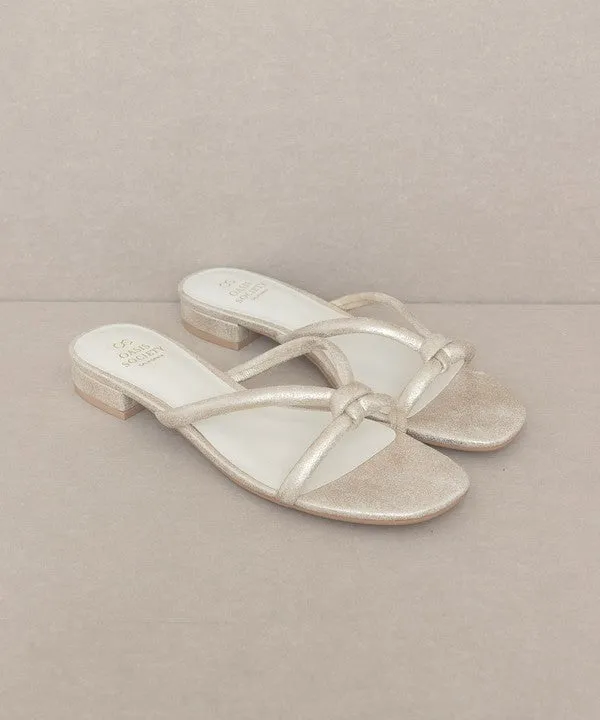 Oasis Society Ada - Delicate Knotted Flat Gold Sandals