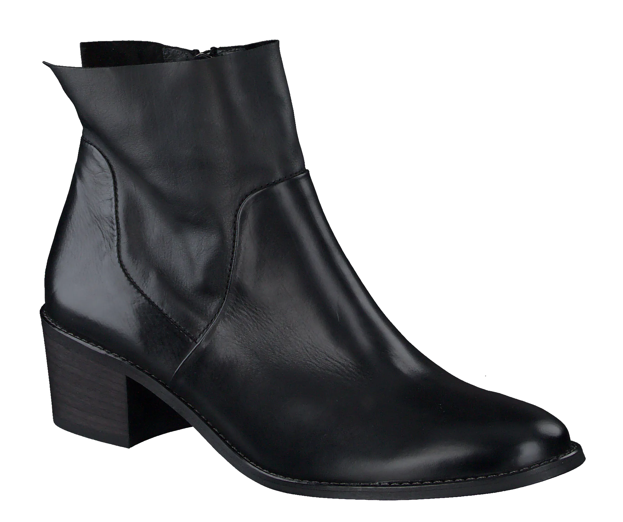 Paul Green Black Leather Ankle Boot 9025
