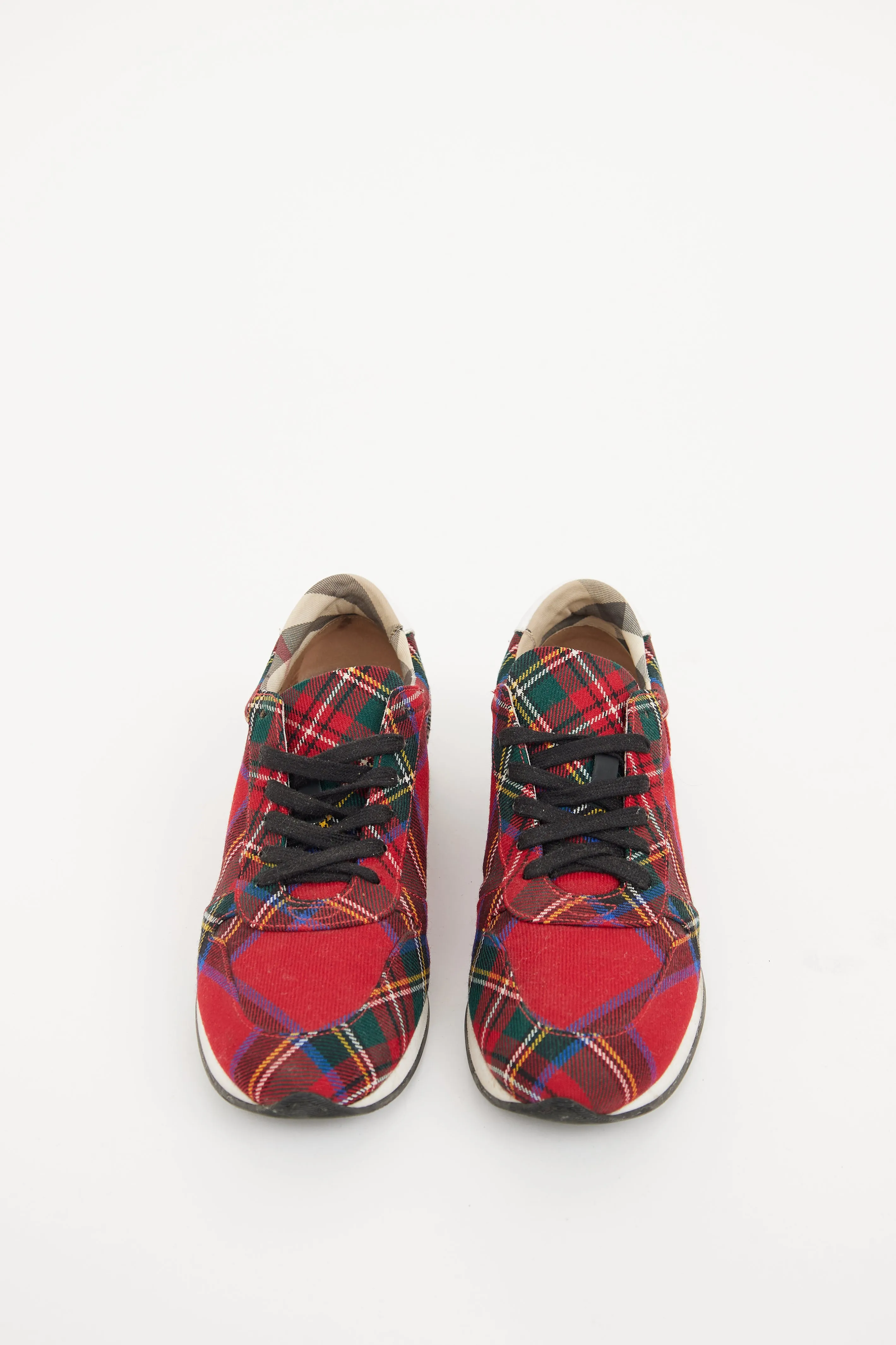 Red & Multicolour Tartan Sneaker