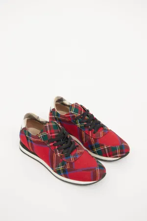 Red & Multicolour Tartan Sneaker