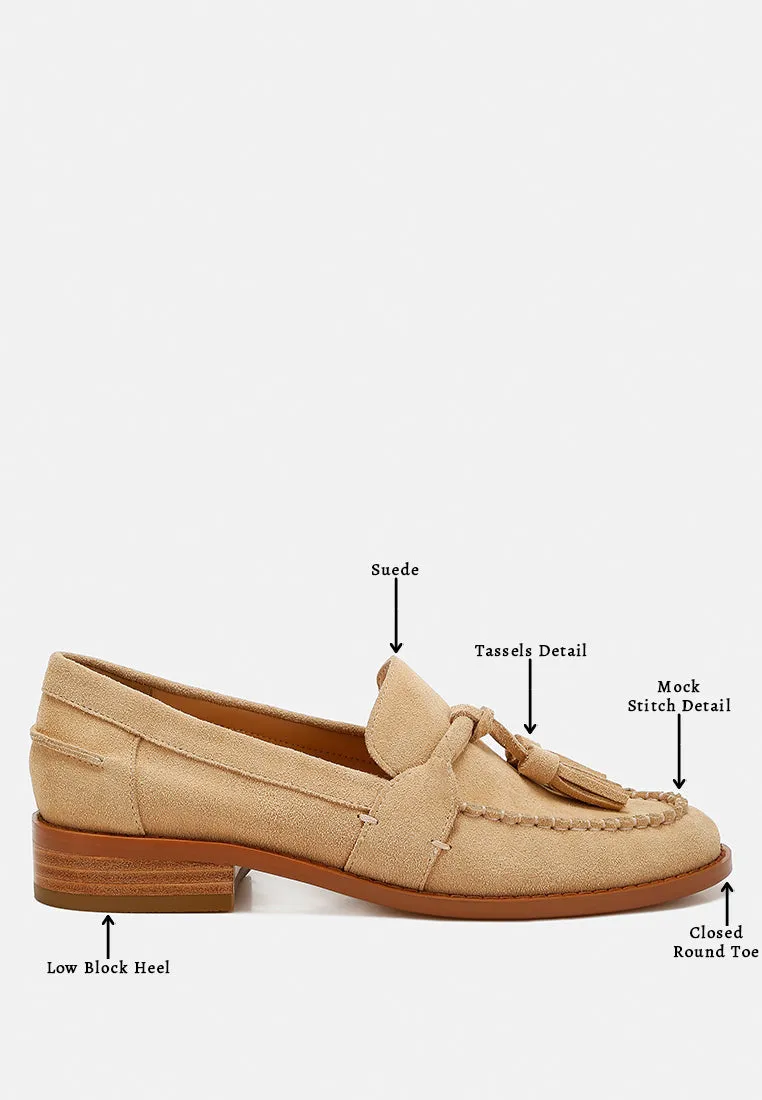 Rhone Tassels Detail Genuine Suede Loafers