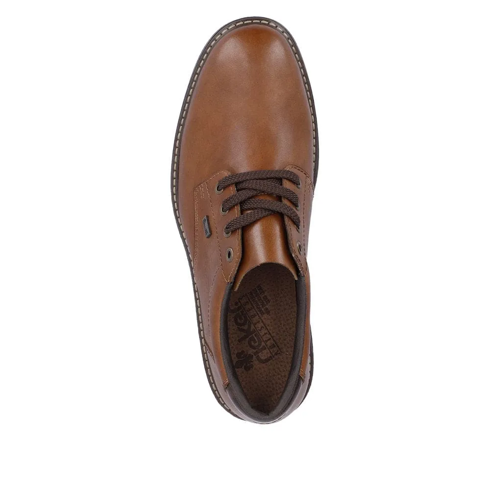 Rieker 33101-24 Mens Brown Leather Water Resistant Lace Up Shoes