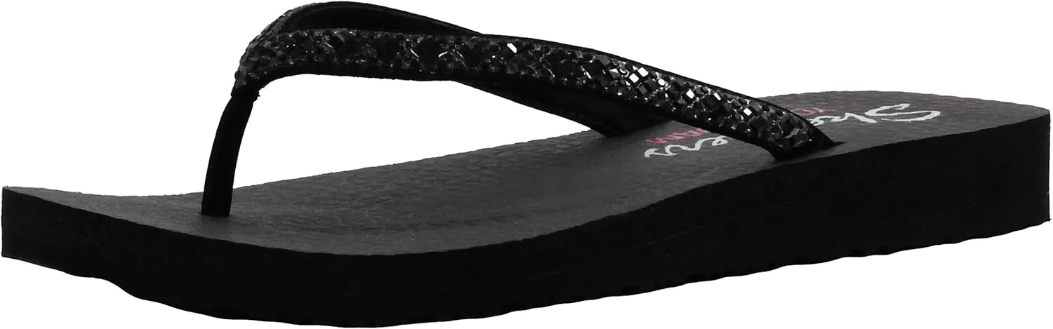 Skechers Women's Meditation Perfect 10 Square Rhinestone Embellished Thong