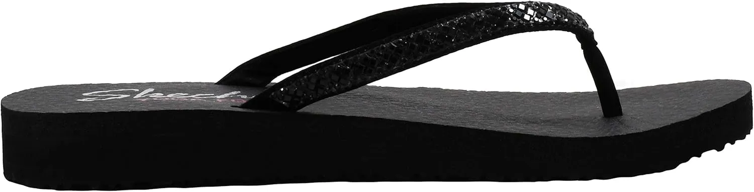 Skechers Women's Meditation Perfect 10 Square Rhinestone Embellished Thong