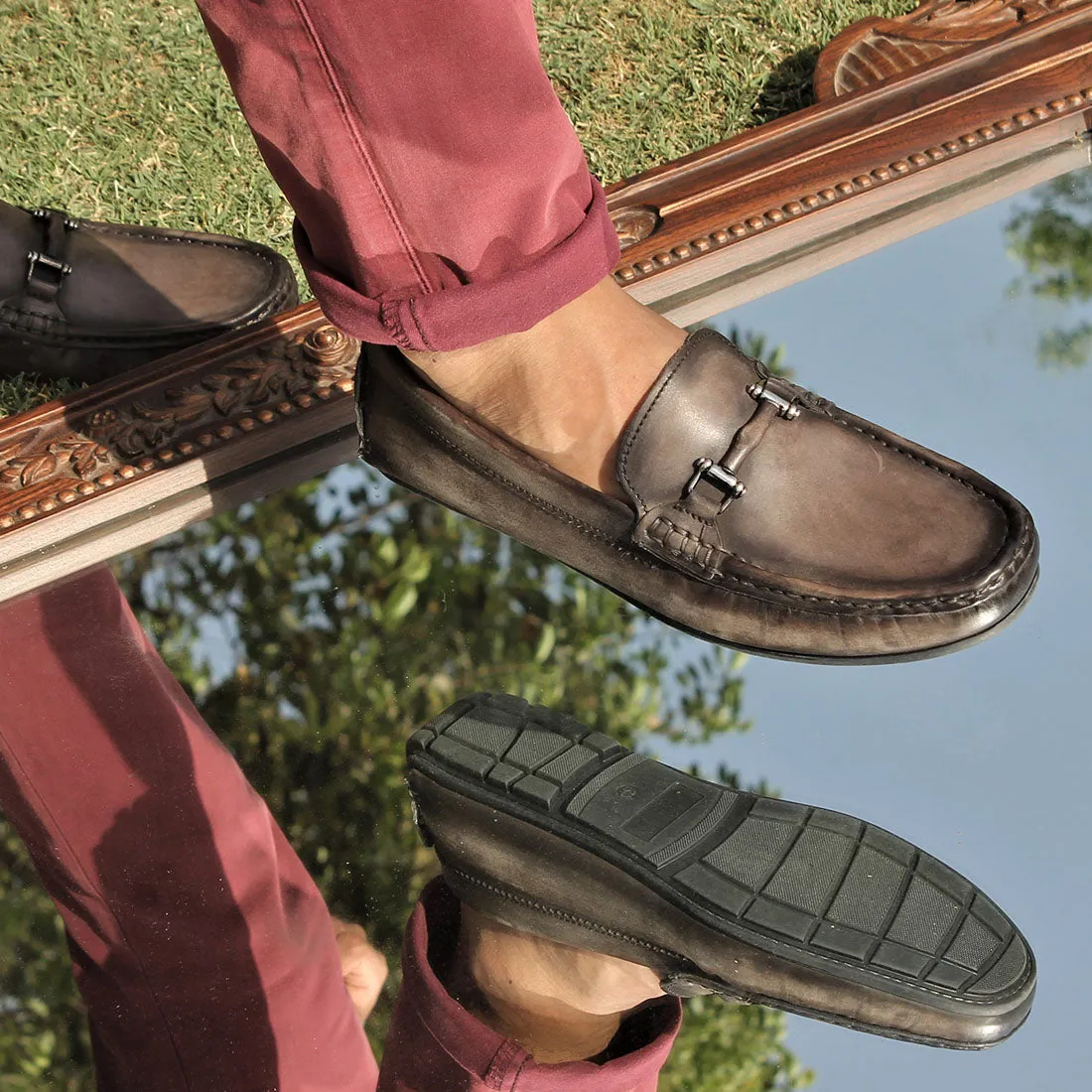 Steel Grey Patina Loafers