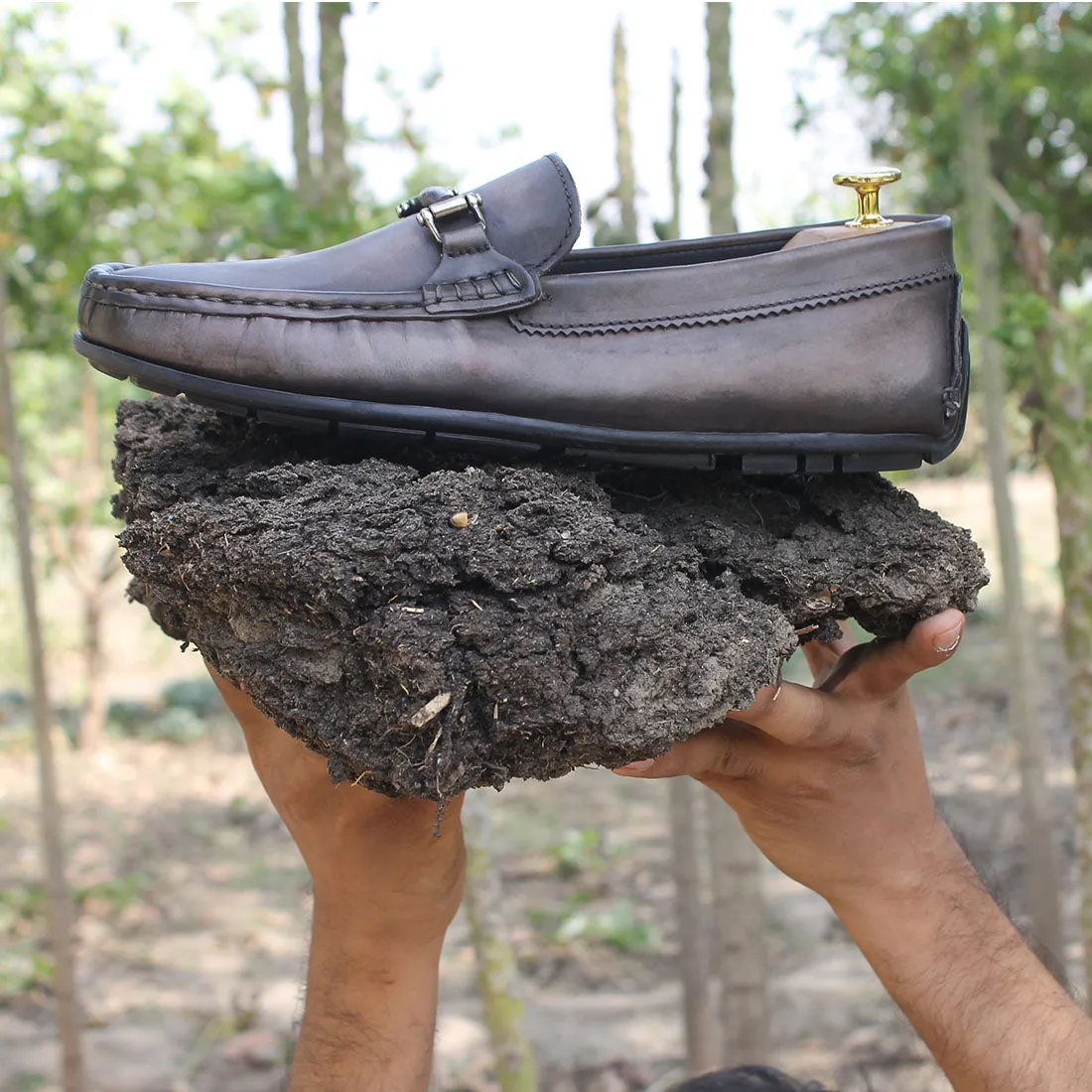 Steel Grey Patina Loafers