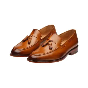 Tan Tassel Loafers