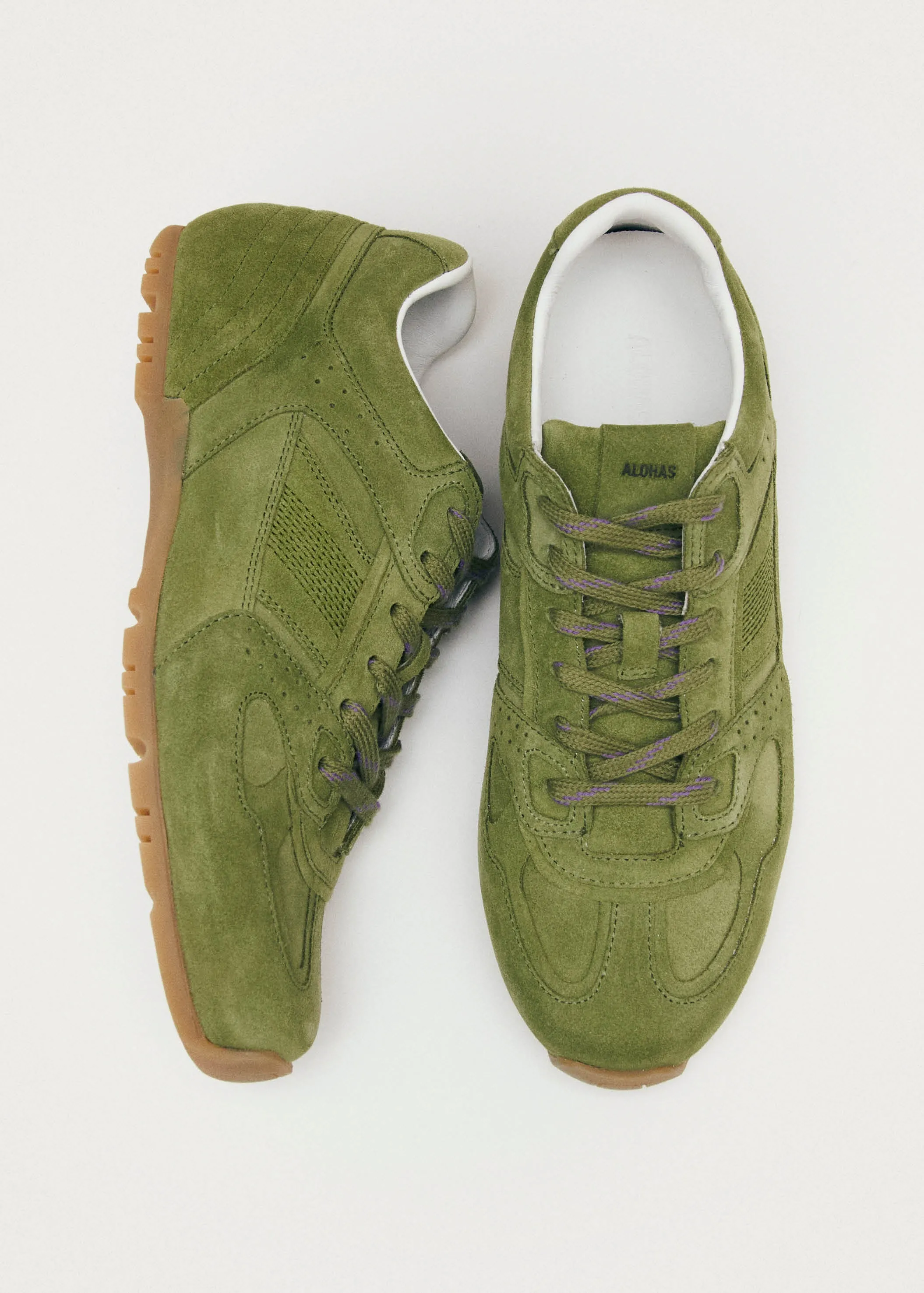 Tb.56 Suede Green Leather Sneakers