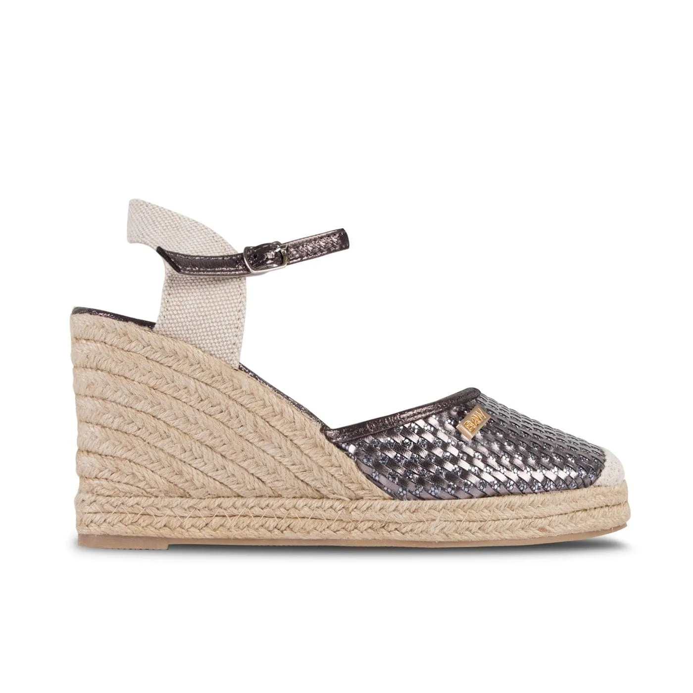 Wedge Shoe Espadrilles Capri Plaited Metal