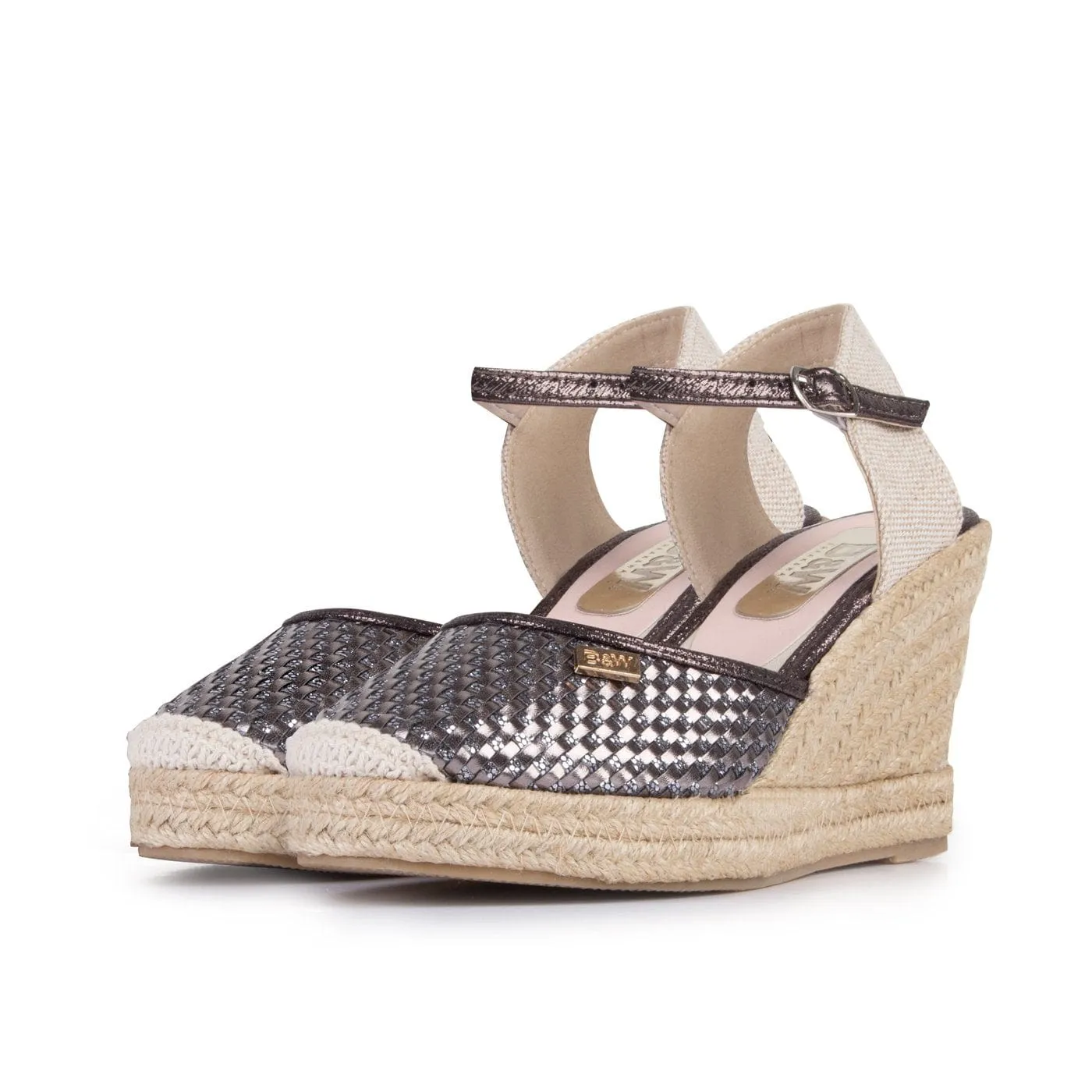 Wedge Shoe Espadrilles Capri Plaited Metal