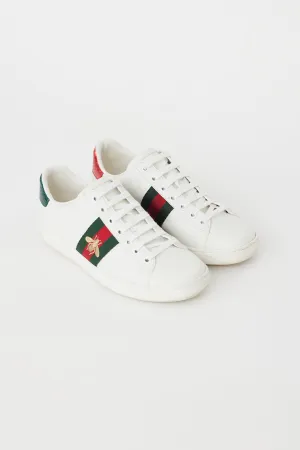 White & Multi Leather Ace Bee Sneaker