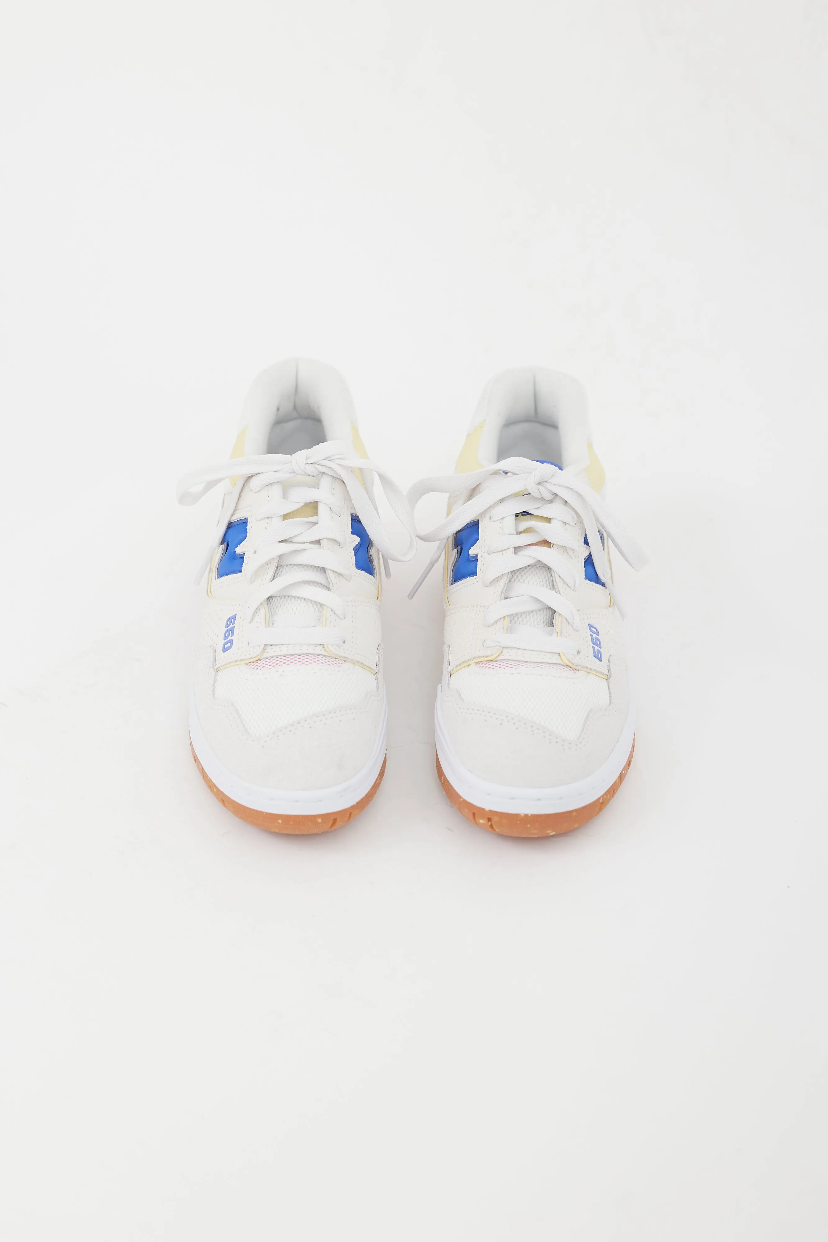 White & Multicolour 550 Suede Sneaker
