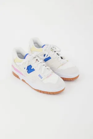 White & Multicolour 550 Suede Sneaker